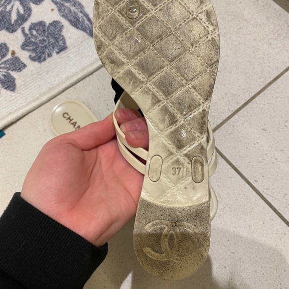 Authentic Chanel Camelia Jelly Sandals White EU 37 - Picture 4 of 5